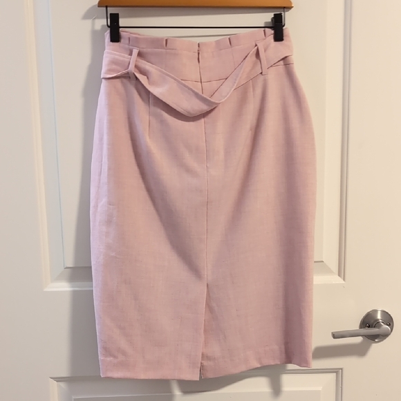Ann Taylor Pink Knee-Length Pencil Skirt with Tie Front - Picture 2 of 4